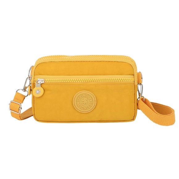 Triple Capacity Change Pouch Rend Simple Shoulder Crossbody Bag Yellow V UwU - Picture 1 of 8